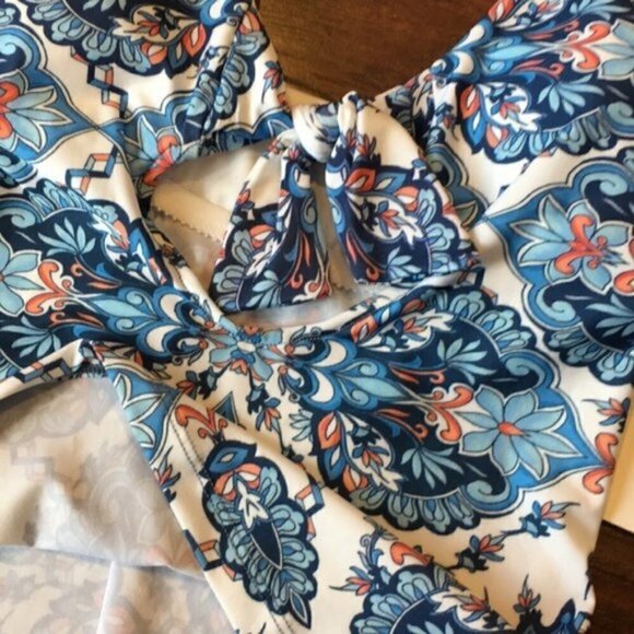 NWT BECCA Naples Tie Front Tankini Swim Top - Picture 5 of 8